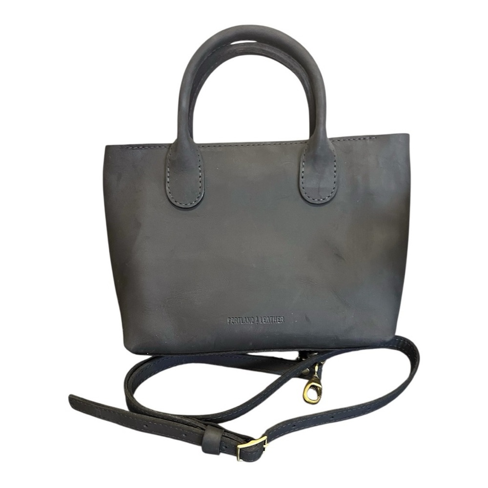 Portland Leather Large Shadow Black Raindrop Crossbody Bag